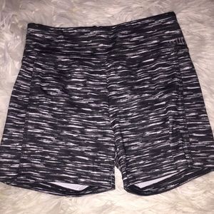 black and white workout shorts